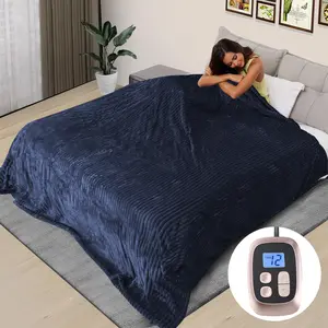Electric Blanket Twin Full Queen Sizes Soft & Cozy Flannel, 10 Heating Levels, 12 Timer Settings, Rapid Heating, Machine Washable, Gift for Winter, Cozy Night, Home Use, Valentine's Day gift, FathersDavGift, Cozy Fabric Warm Heated Blanket for Home Office