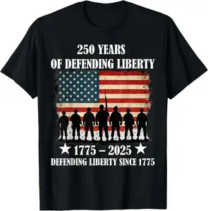[100% Cotton] Freedom 250 Years T Shirt, US 1776-2026 Anniversary Graphic Tee, Patriotic American Flag Streetwear, Made in USA