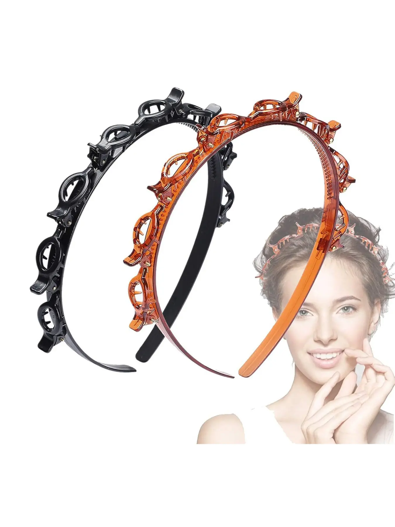 Cute Hair Clip Decor Hairband, Hairclip Headband, Novelty Multifunction Hair Hoop with Clips, Hair Accessories for Women, Elastic Headbands, Adjustable Headband, Hairstyle Accessory