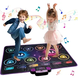 Double & Single Players Mode Dance Mat, Multifunction Interactive Game Mat with Adjustable Volume, Fun Music Game Mat for Birthday Gifts