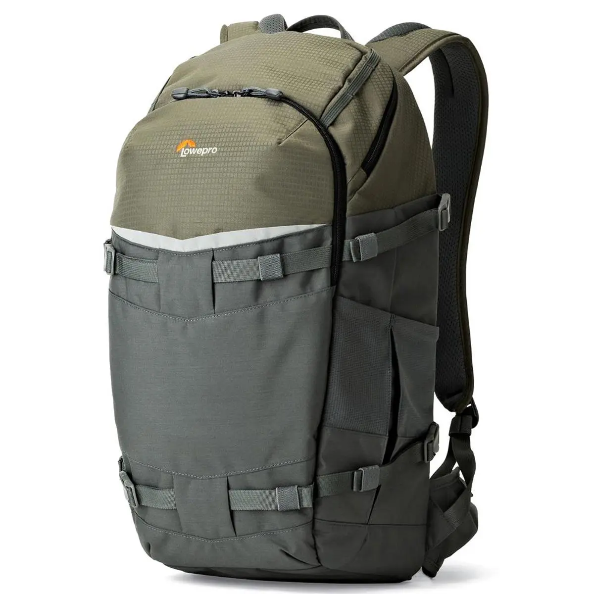Lowepro Flipside Trek BP 450 AW Backpack for DSLR Camera Body & 3-4 Lenses, Gray/Dark Green