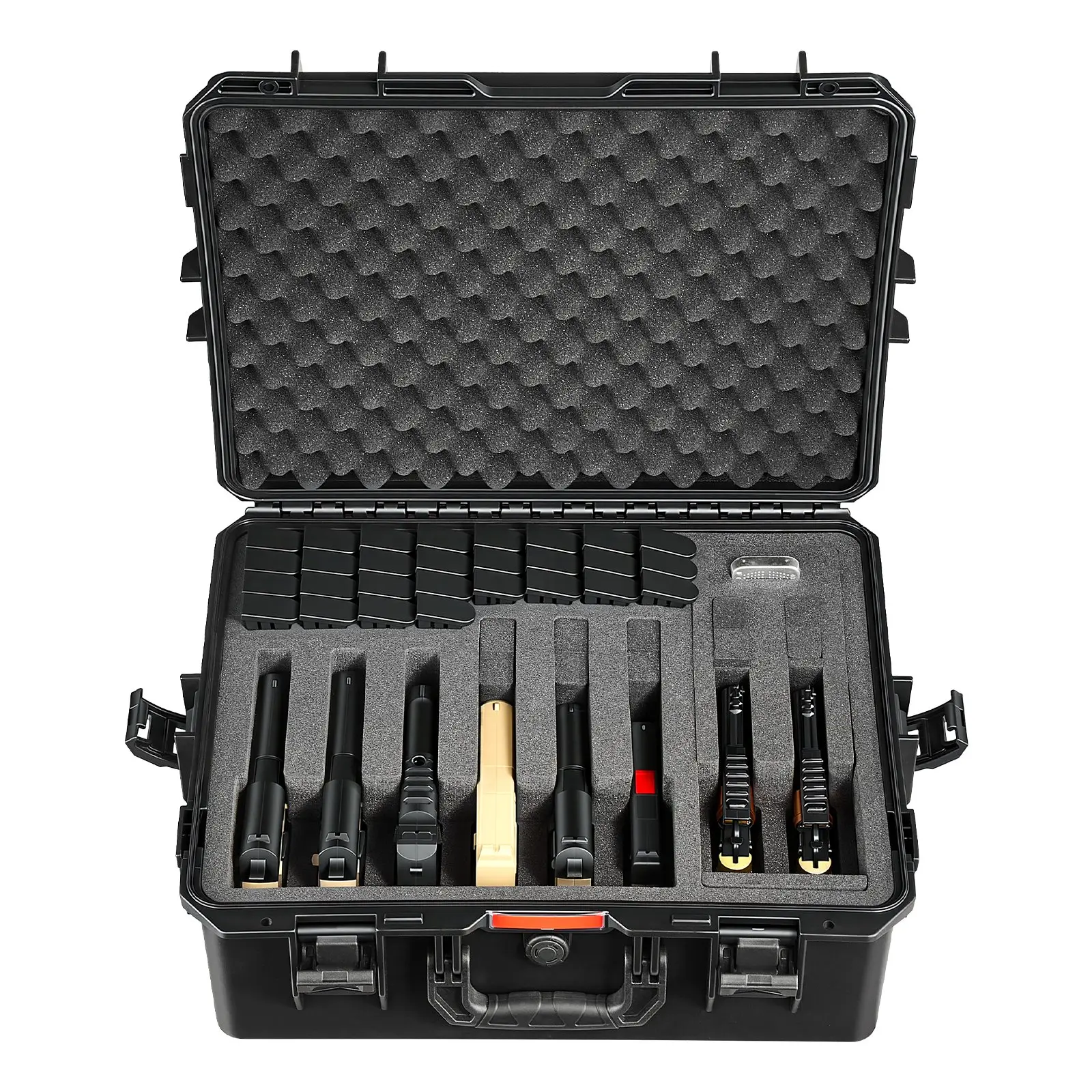 【DealsForYouDays】VEVOR Hard Pistol Case, Heavy Duty Hard Gun Case with XPE Foam Lining, Waterproof Pistol Storage Box with Customizable Interior & Handle for Gun, Lenses, Camera, Gear, TSA Compliant, 21.9x17.9x8.8 inSummervibes