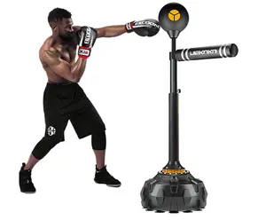 Freestanding Reflex Bag with 360° Spinning Bar - Adjustable Height Boxing Speed Trainer - Professional MMA Martial Arts Equipment for Home Gym - Heavy Duty Punching Bag for Adults & Youth