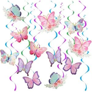 30 count Butterfly  Swirl Decorations  Butterfly Party Decoration for  Shower Party Wedding Room Spring Summer Garden Party Wall Decor