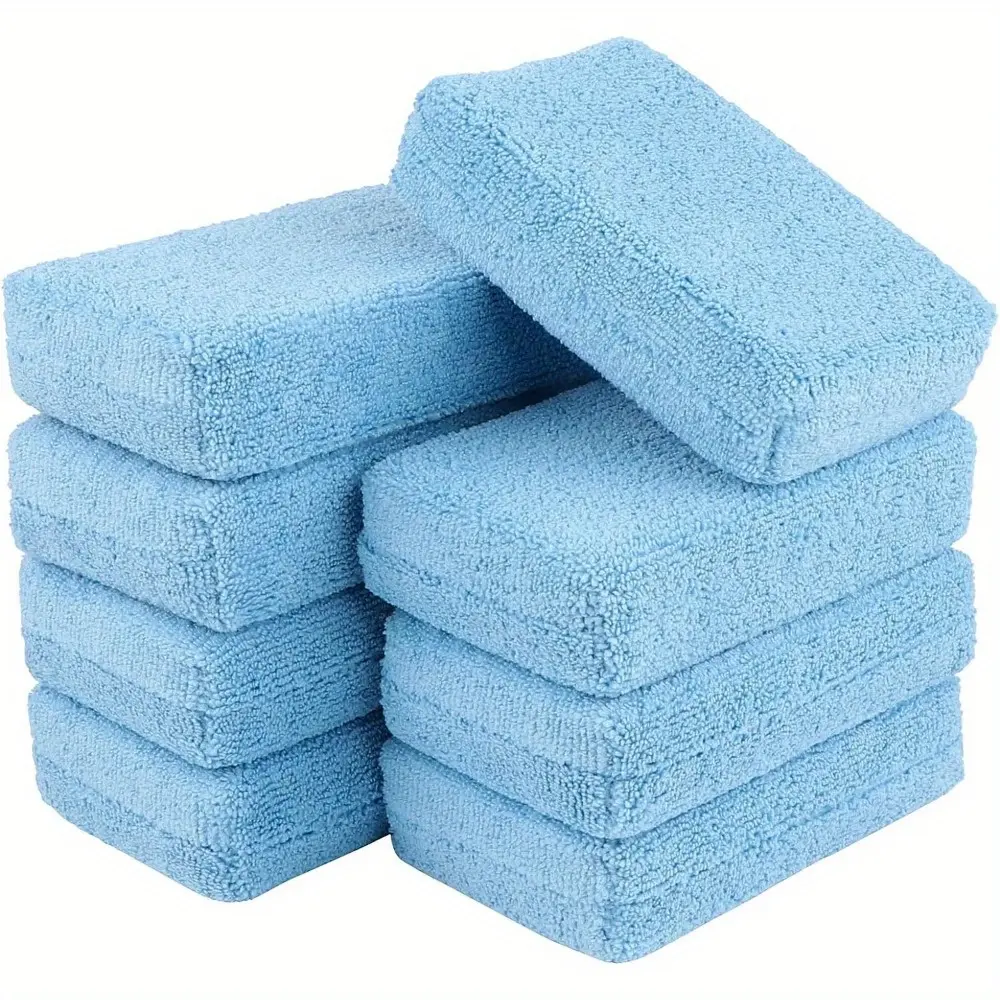 2pcs Microfiber Applicator Pads, Car Wash Sponge, Microfiber Sponge and Cleaning Pads, Car Detailing Accessories, Auto Detailing Supplies, Car Detailing Supplies, Perfect for Effortless Wax, Sealant, and Conditioner Application