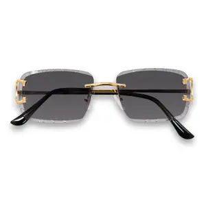 Cut Edge Frameless Sunglasses – Smoke Lens Fashion Sunglasses