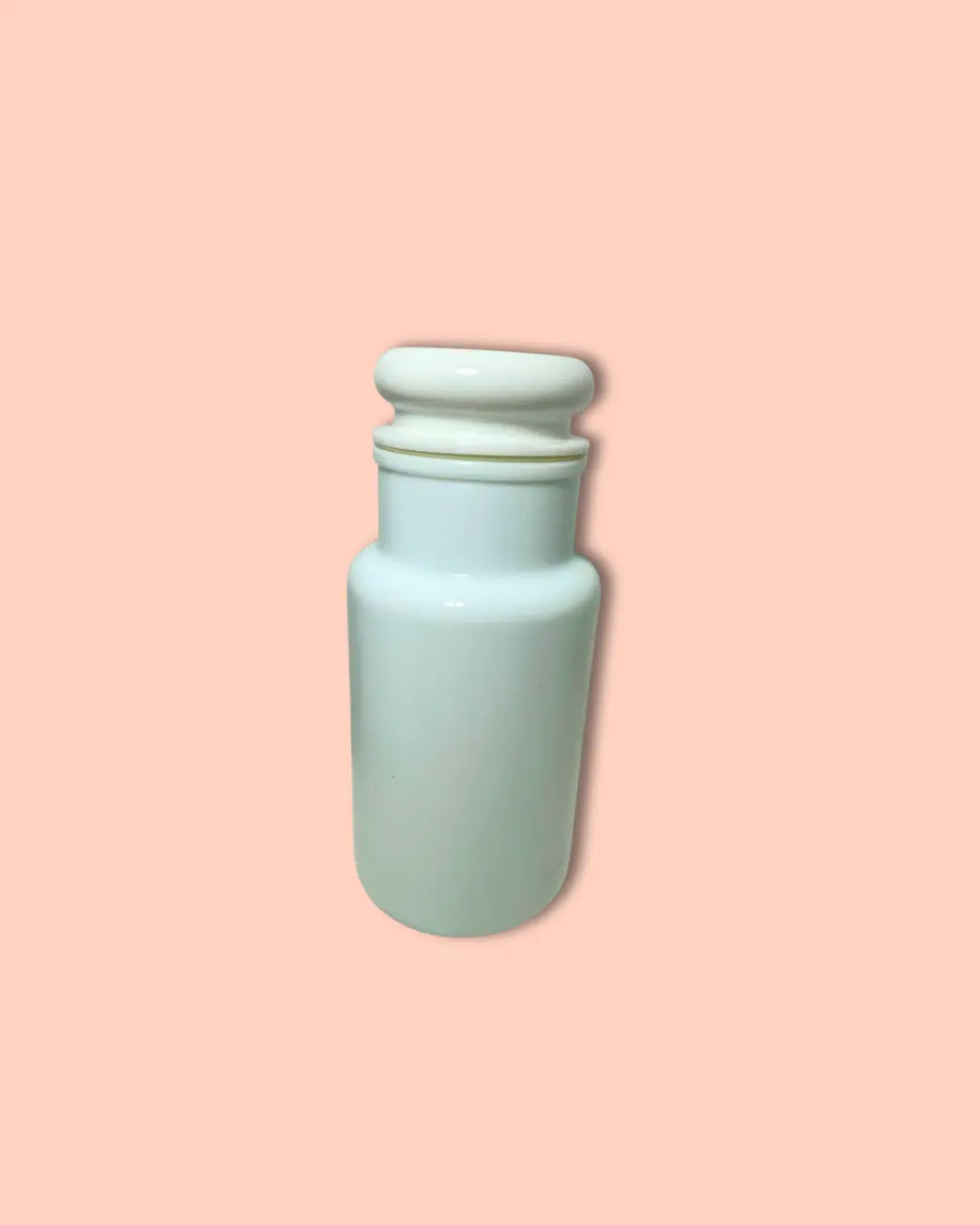Vintage Italian White Milk Glass Apothecary Jar 1970s