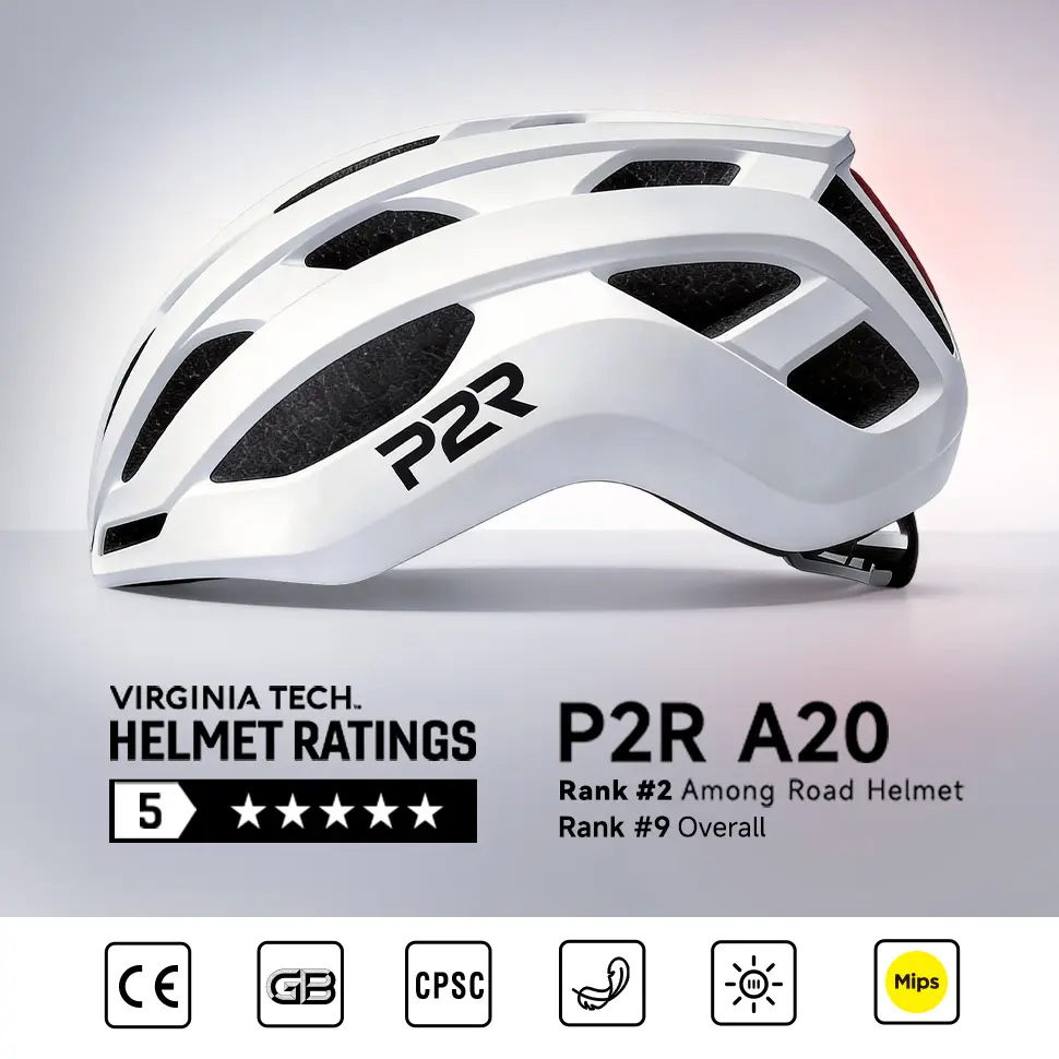 P2R A20 MIPS Bike Helmet with Magnetic Photochromic Visor & USB LED Tail Light, CPSC Certified In-mould Protective Gear for Adult City & Road Riding