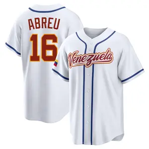 Abreu Venezuela 16 Fan Baseball Jersey White Home Edition Stitched Name Number