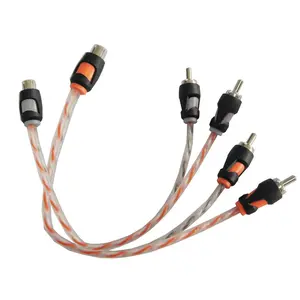 RD RCA Splitter Audio Cable Connection, OFC Oxygen Free Copper, Tinned RCA Twisted Pair, Easily Connect with subwoofer, Home Theater, HDTV, Gaming Consoles, Hi-Fi Systems (1F2M)(2-Pack)