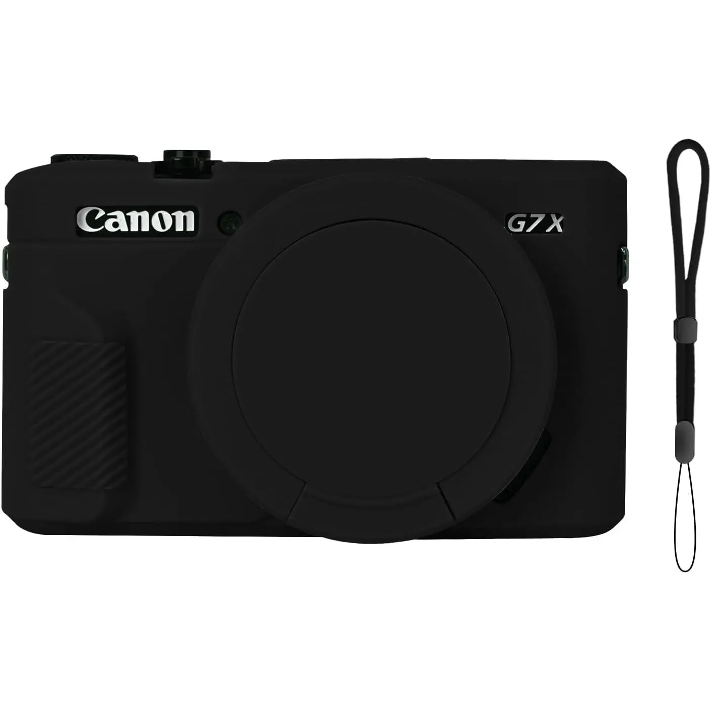 G7X Mark II Case, Soft  Camera Case for  G7X Mark II, Removable Lens Cover Camera Sleeve Rubber Protective Case with Wrist Strap(Black)