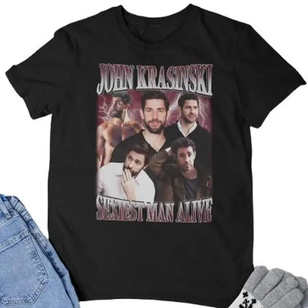 John Krasinski Retro Vintage Actor T-shirt Primetime Emmy Sag Awards Shirt Tshirt Cotton Menswear