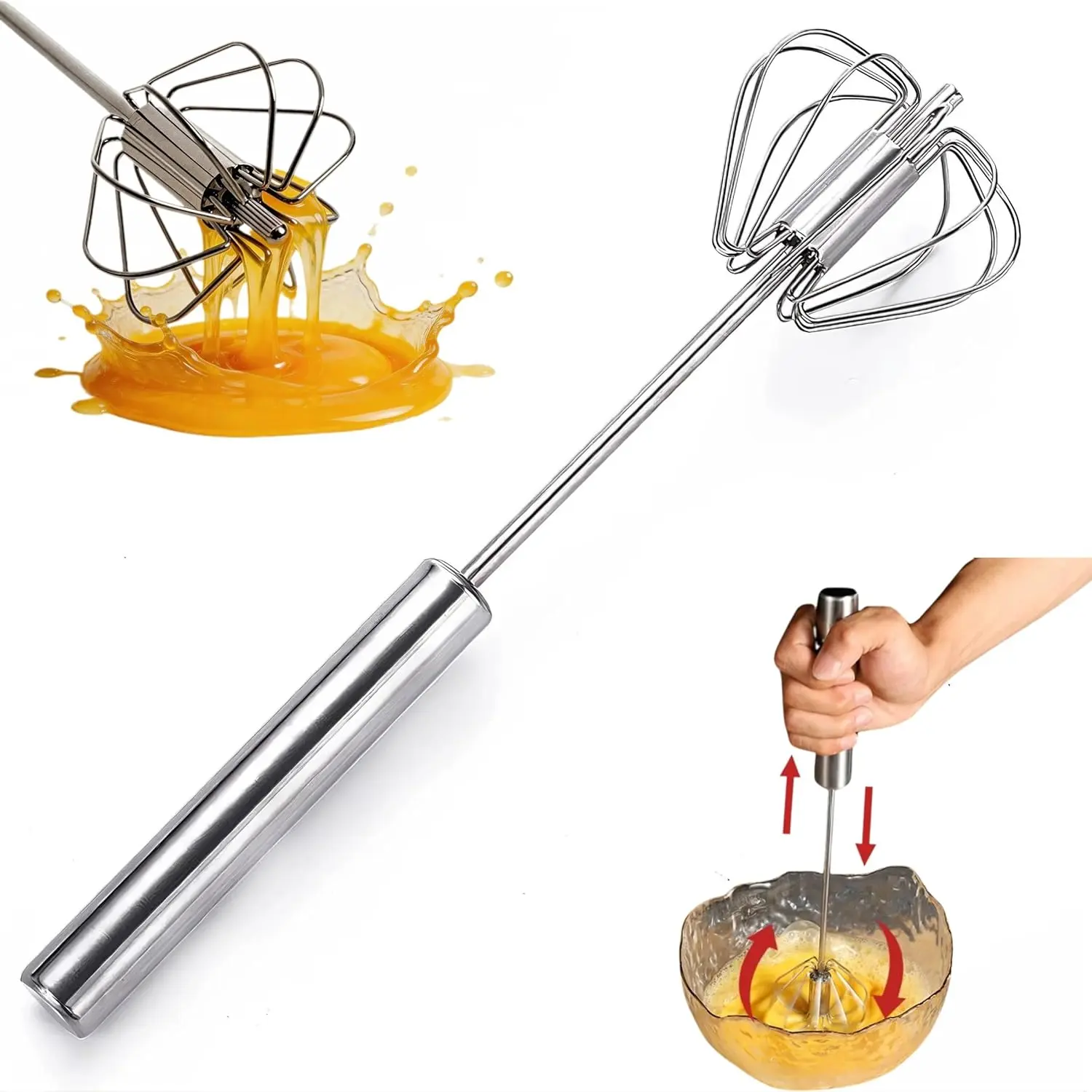 Semi automatic mixer, stainless steel egg beater, advanced stainless steel kitchen mixer, multi-purpose mixer for egg  beaters cupcake Cake