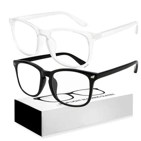 Computer Gaming Glasses,Fashion Large Size Square Frame Eyeglasses for Everyday Use,Mother's Day Gift,Graduation Gift