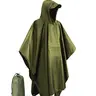 3-in-1 Outdoor Hooded Raincoat with Storage Bag, Rainproof Waterproof Multifunctional Raincoat for Camping, Hiking and Climbing