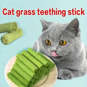 Cat Grass Teething Stick, Freezed Drying Cat Grass SticksDelicious Cat Treat Snack Edible Cat Chew Toy For Teeth Cleaning And Hairball Removal In Cats catnip flavor cat grass treat hairball control snack stick hair ball oral health