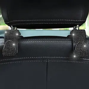Elegant Rhinestone Car Hook, Hidden Storage Organizer, Car Storage Organizers, Creative Seat Back Hanger for Women, Fashionable Auto Accessories, Car Seat Decorative, Car Interior Accessories Girls