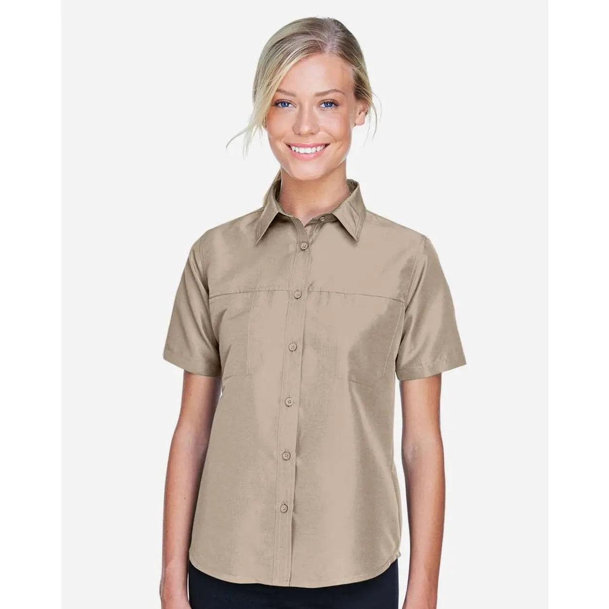 Harriton Women's Key West Short Sleeve Performance Staff Shirt