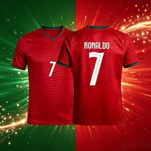 2026 Portugal National Home And Away Red Green Black 7# Cristiano Ronaldo Short And Long Sleeve Soccer Jersey Fans Version