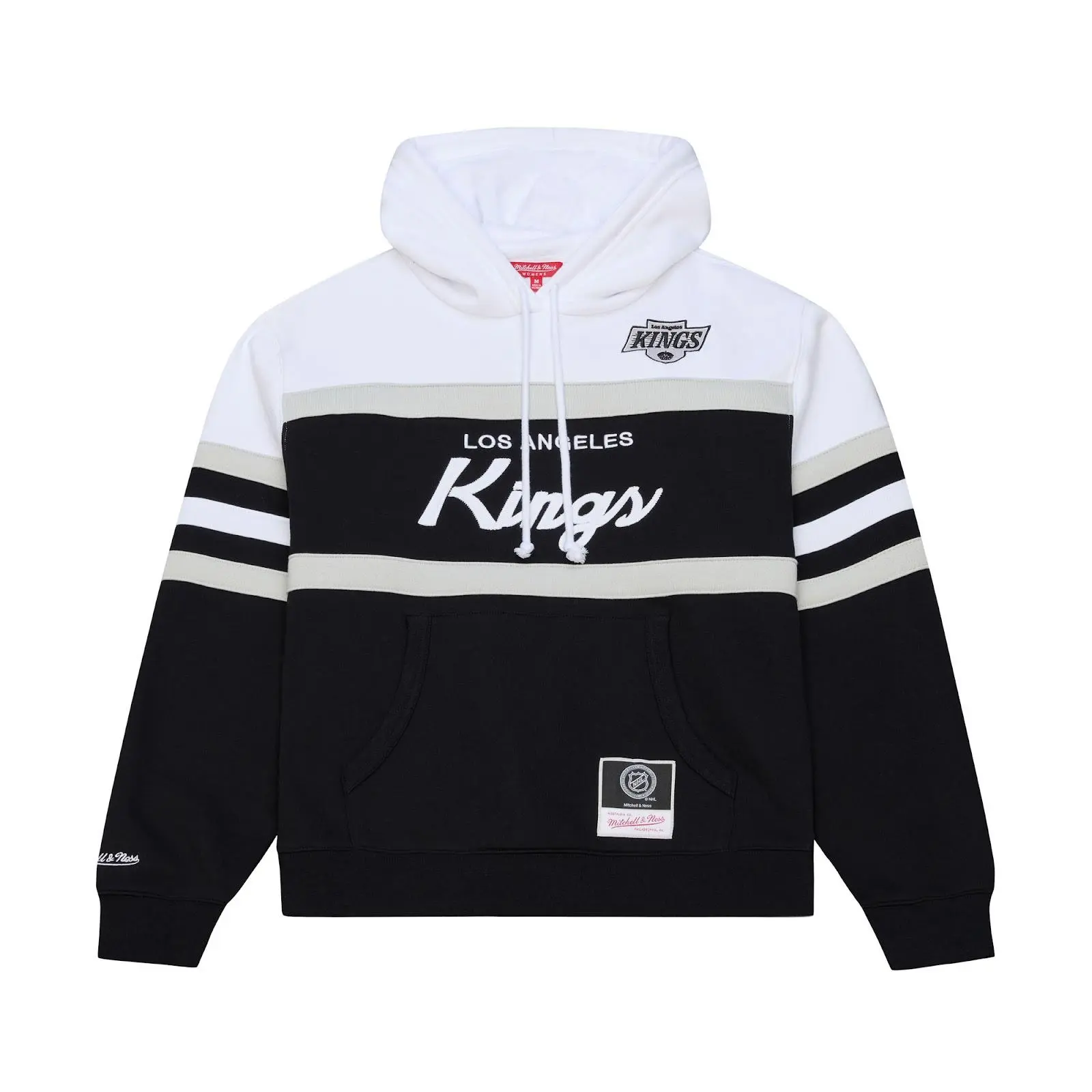Women's Los Angeles Kings Black Head Coach Hoodie NHL Throwback Sweatshirt Fleece Vintage Fan Gear Mitchell & Ness