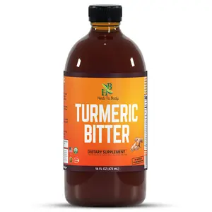 Herb To Body Turmeric Bitters Liquid 16oz - with Turmeric Root and Natural Herbal Blend