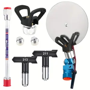 6-Piece Airless Spray Paint Accessories Set, 2 Nozzles with Washers, 2 Different Nozzle Seats, 20cm Extension Pole for Airless Sprayers, Essential for Smooth Painting