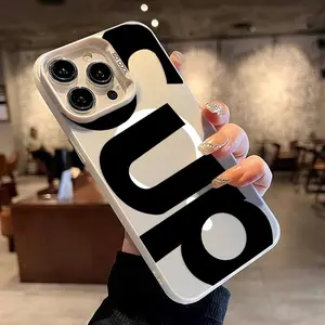 Creative Letters Pattern Magnetic Phone Case for iPhone 15 16 14 Pro Max 13 12 11 XR XS Plus Shockproof Anti-Scratch Durable PC Back Protection Cover Cellphone Protective Smartphone Casing