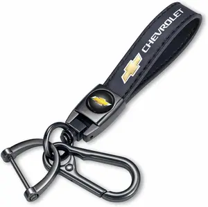 for Chevrolet Leather Keychain – Premium Key Fob Holder for Camaro, Malibu, Cruze, Equinox, Traverse, Tahoe, Suburban, Silverado & All Chevrolet Models | 360° Rotating Screw-Free Metal Car Key Strap | Heavy-Duty Leather Keychain Gift for Men & Women