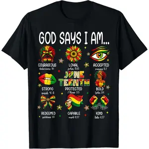 Juneteenth God Says I Am Black Freedom 1865 Christian Women T-Shirt