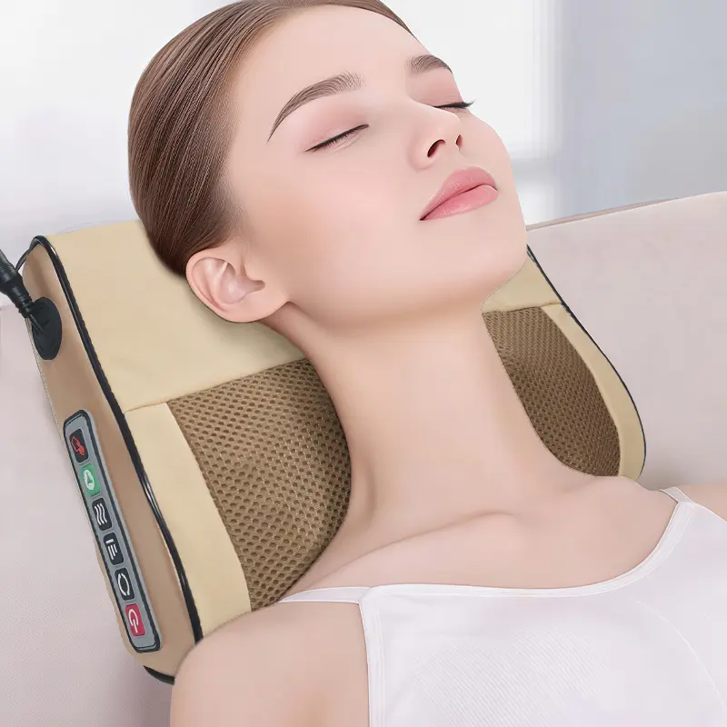Comfortable Shiatsu Neck and Back Massager with Heating Function, Neck Massager Pillow with 3D Deep Tissue Kneading Function, Wireless and Portable, Relieves Muscle Tension at Home, Office, and Travel, Ideal Gift for Men and Women