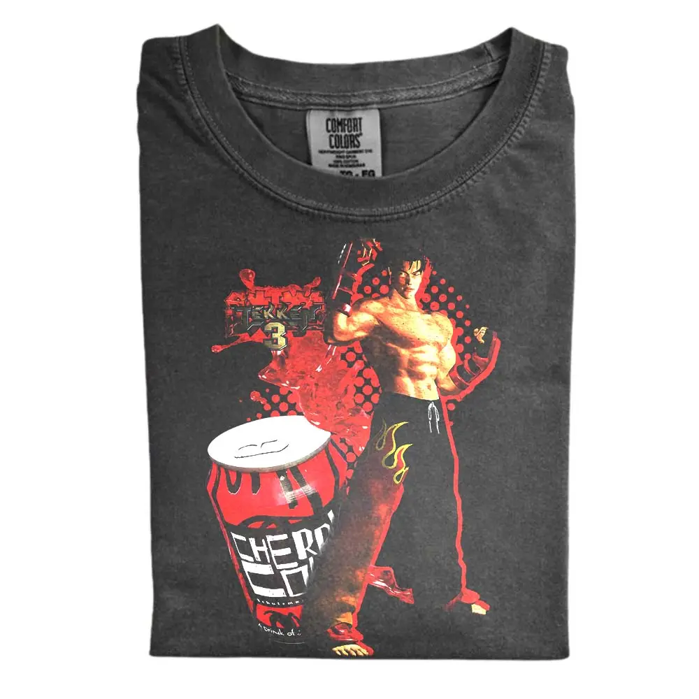 The Tekken 3 Jin Kazama Comfort Color Shirt, Cherry Coke Collaboration Shirt, Gamer Tee, Vintage Video Game Shirt, Retro Gamer Apparel