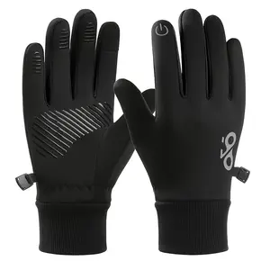 [Thermal Winter Gloves] 1pc Boys & Girls Thermal Winter Gloves - Durable Polyester, Non-Slip Grip, Elastic Wrist Closure |     Cold Weather Skiing, Cycling, Snowboarding Gloves for Kids Ages 6-16 - Ideal for Outdoor Activities (Black)