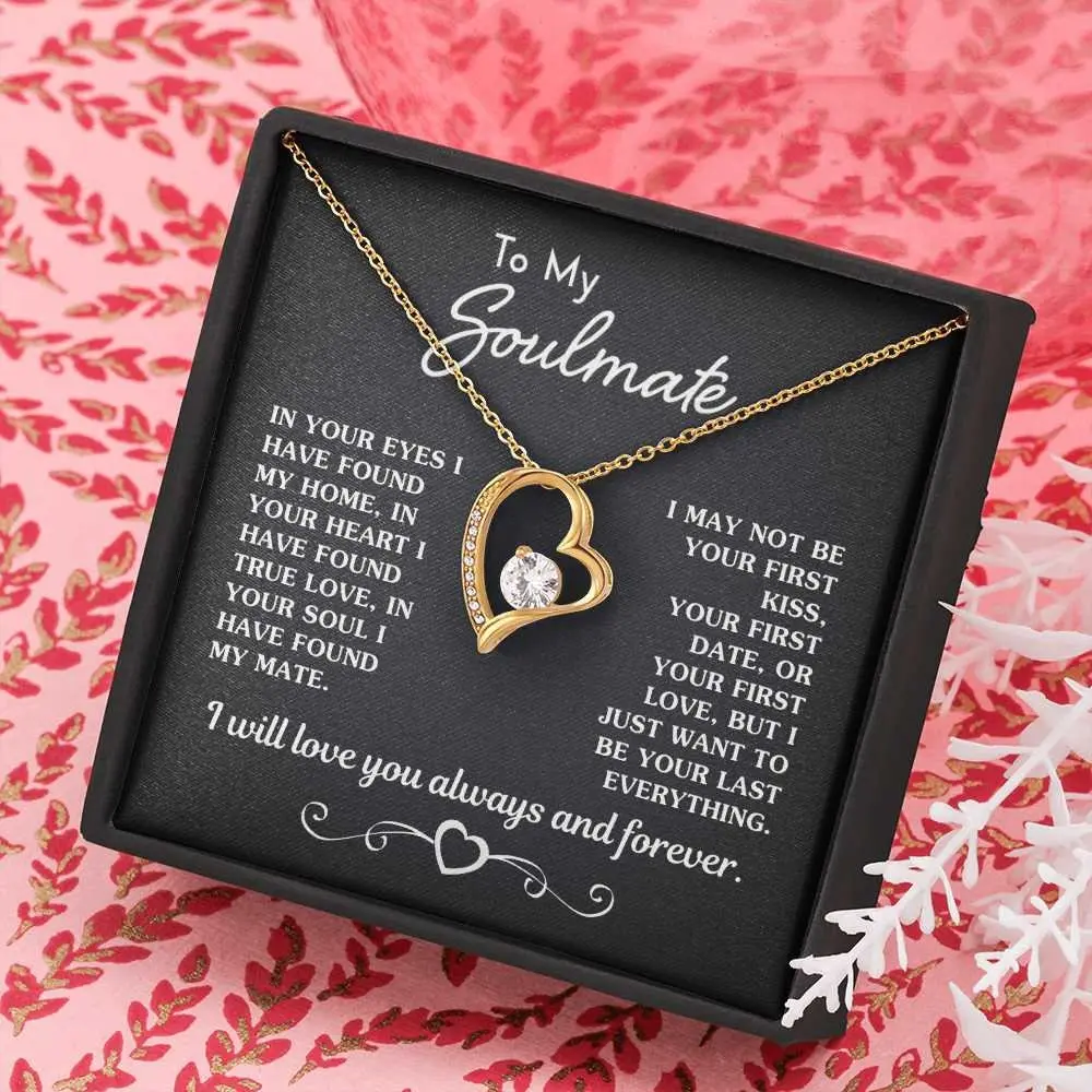 To My Soulmate Necklace For Women, Girlfriend, Wife From Husband, Boyfriend For Valentine's Day, Birthday, Christmas, Anniversary Gifts With Messages