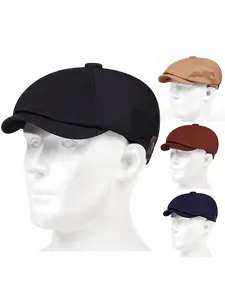Unisex Adjustable Beret Hat, Plain Woven Fabric, Casual Fitted Design, Perfect for Spring & Fall Outdoor Activities, Casual Summer Hat