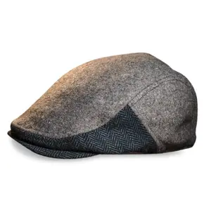 The Legacy Boston Scally Cap - Grey & Patriot Blue Herringbone