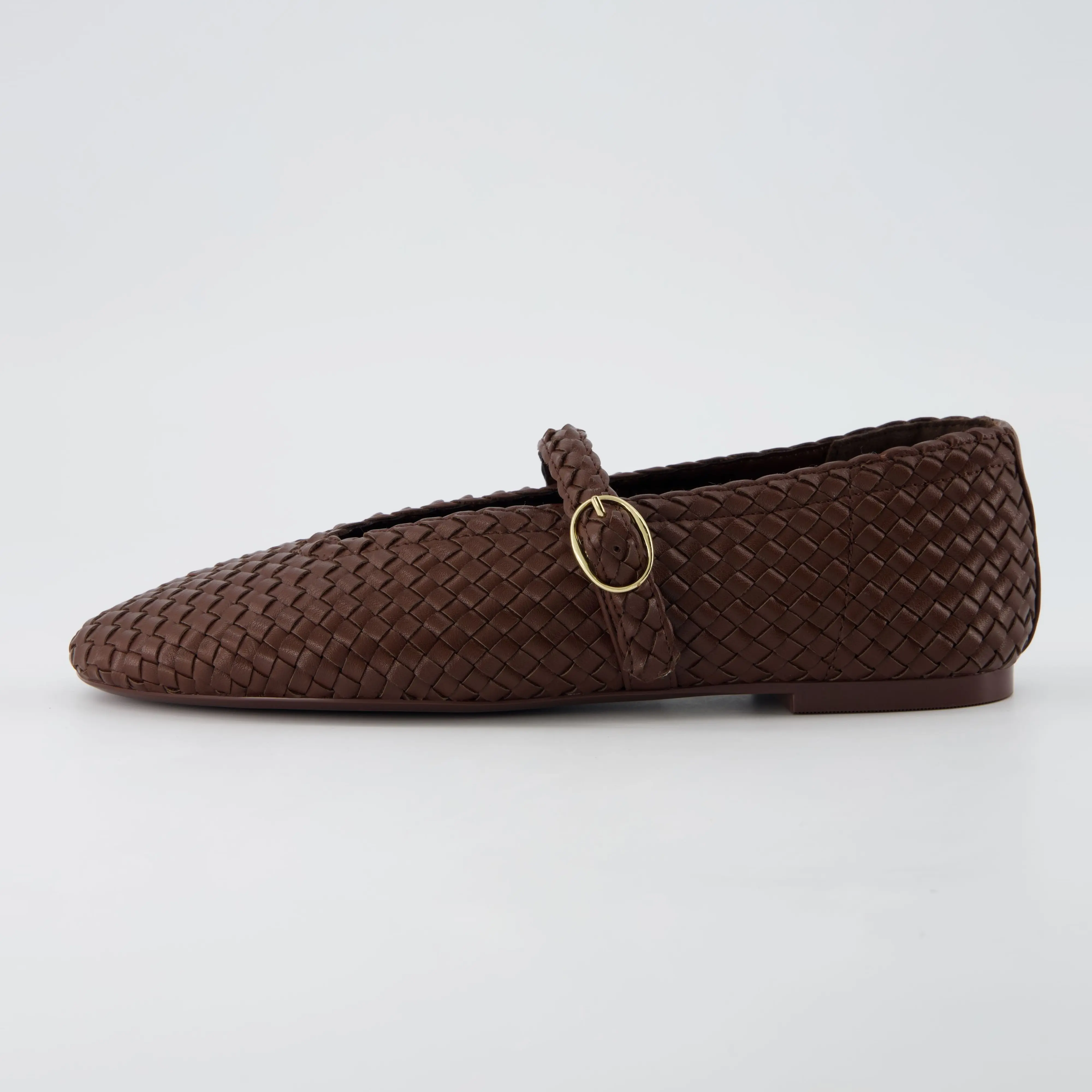 Cushionaire Bistro Mary Jane Flats for Women | Woven Ballet Flats Shoes with Strap and Memory Foam for All-Day Comfort