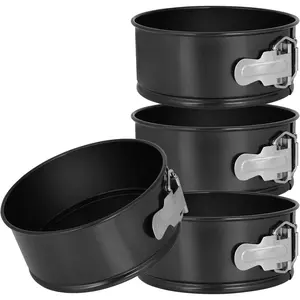 4pcs 6 inch springform pan spring form pan for cheesecake with a detachable bottom cake molds suitable for baking kitchens (black)