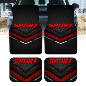 4pcs Universal Car Floor Mats, Thickened Print Sport Design, Fits Most Cars, Car Mat Set, Tesla Mdy, Suvs, Elegant Interior Decor, Auto Accessories, Halloween Christmas Gift