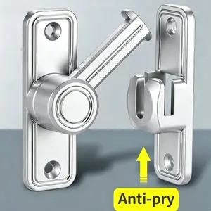 Durable Metal Padlock, 90/180 Degree Rotating Security Lock, Zinc Alloy, Anti-Bump, for Barn Door, Bathroom, Garage, Bedroom, Cabinet