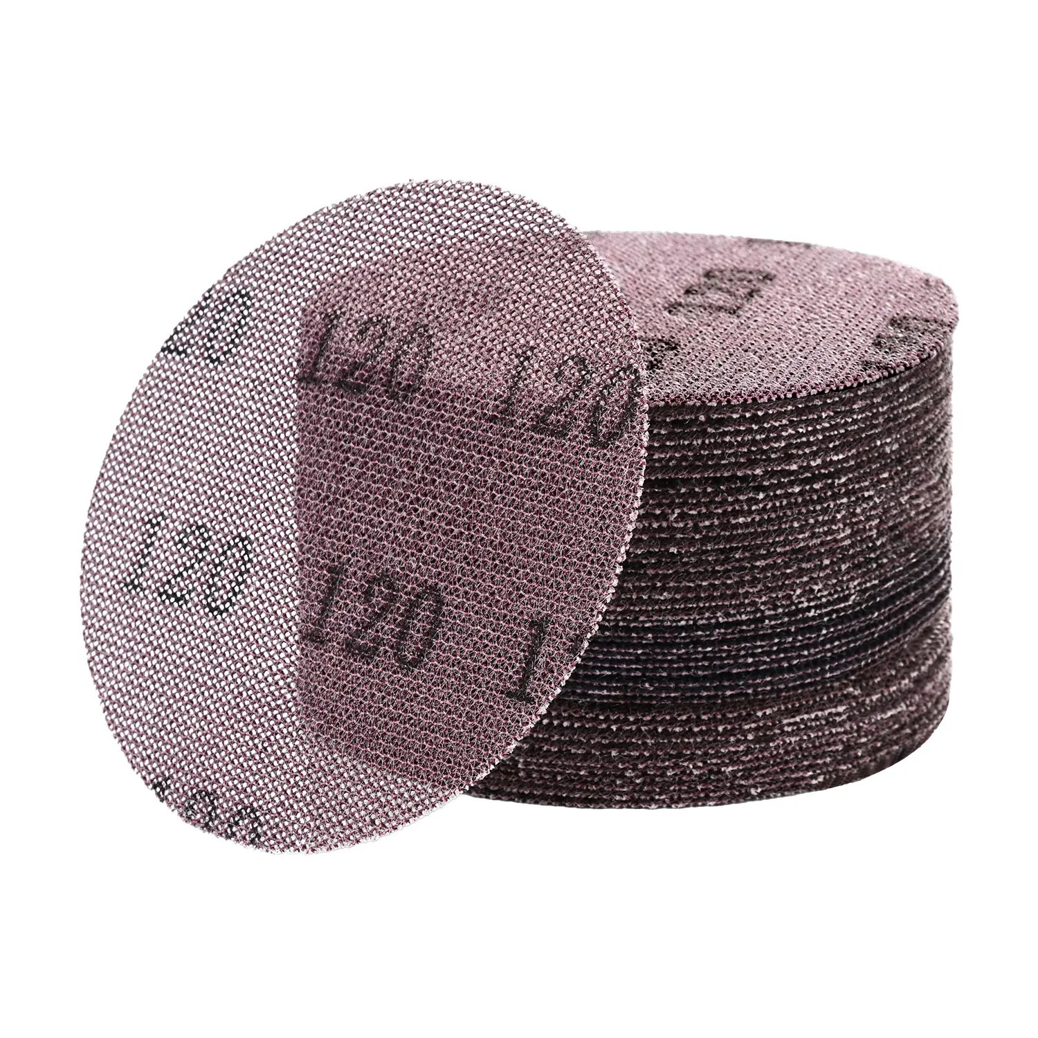 VEVOR 5" Anti-Clog Mesh Abrasive Sanding Discs, 50PCS 120 Ceramic Grit Dust-Free Sandpapers, Hook-and-Loop, 5" Sander Fit, Multi-Material Compatibility for Metal/Wood/Drywall, Car Body Repair (Father's Day Gift Option), 5-Inch
