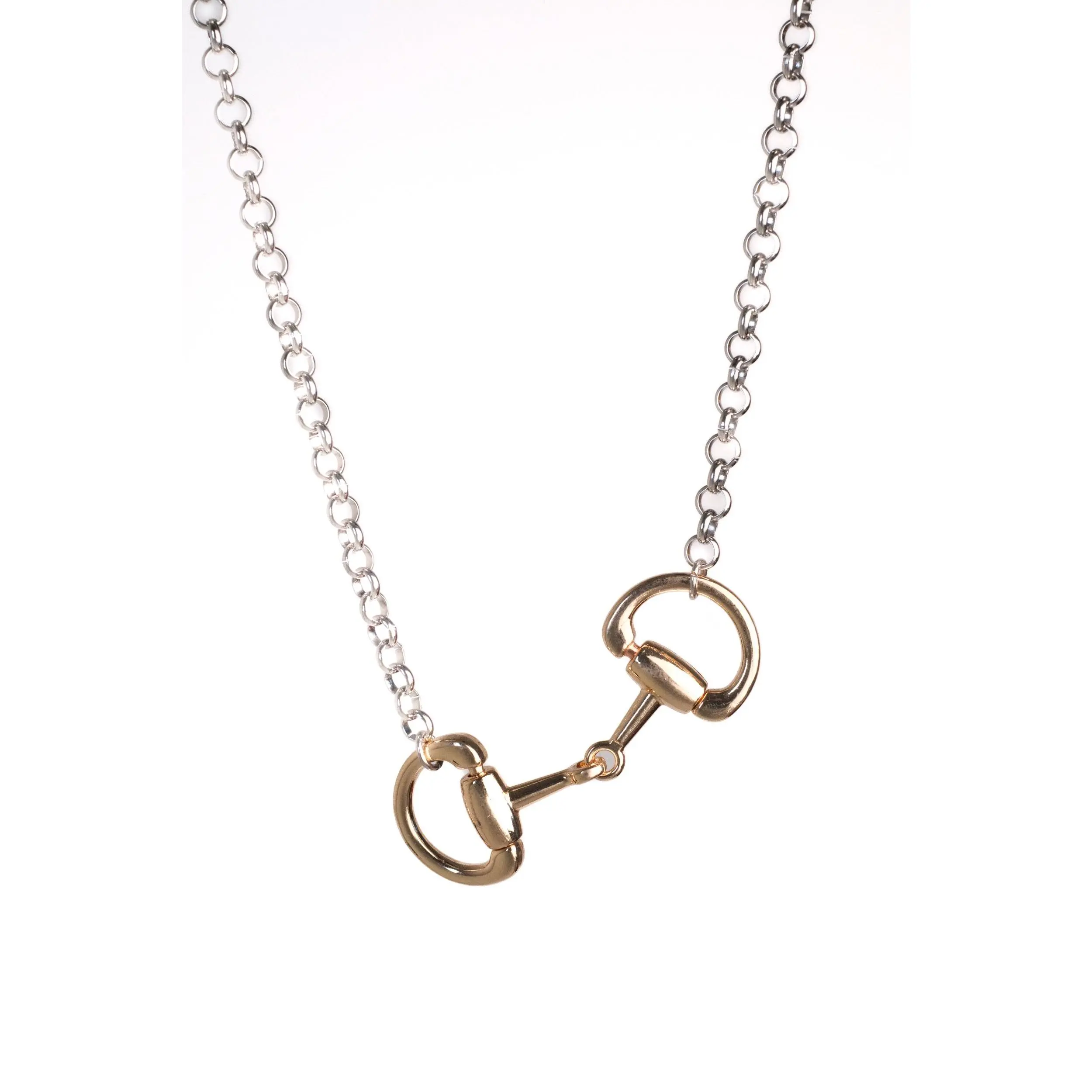 KC Chic Designs Cuban Chain Statement Necklace 2026 for Women, Meaningful Horse Bit Symbolism, 316L Stainless Steel Waterproof Casual Style Necklace, Minimalist Fashion Jewelry Gift, Cuban Chain Necklace