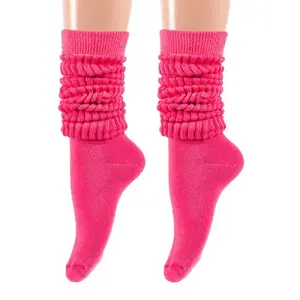 [LTO]Random 10 Pairs Women'S Solid Over The Calf Slouch Socks, Casual Comfy Warm Socks For Fall & Winter, Women'S Socks For Daily Wear, Socks For Women, Scrunchie Socks, Sock Set