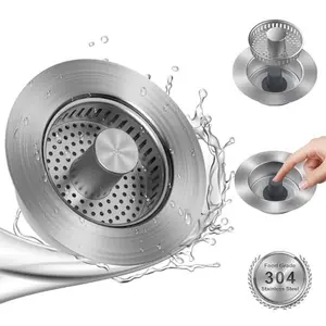 SELLO 304 Stainless Steel Pop-Up Kitchen Sink Stopper with Filter Basket Sink Drain Strainer
