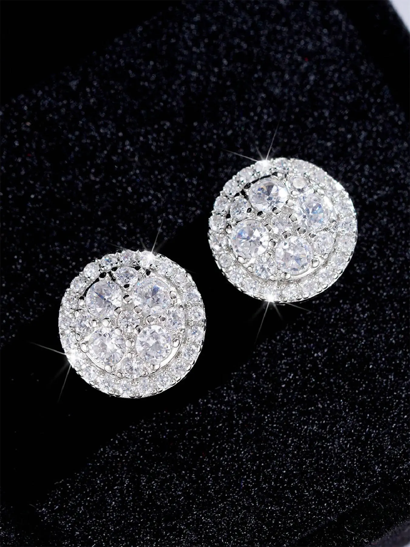 1 Pair Glamorous Cubic Zirconia Stud Earrings For Women For Wedding Engagement Anniversary Party Jewelry Valentine's Day Gift Shining Earrings Valentines Day Jewelry Earrings Studs