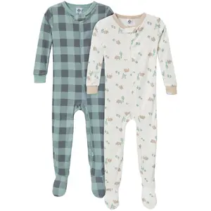 Gerber Toddler Boys' Snug Fit Footed Pajamas, 2-Pack, Desert Animals