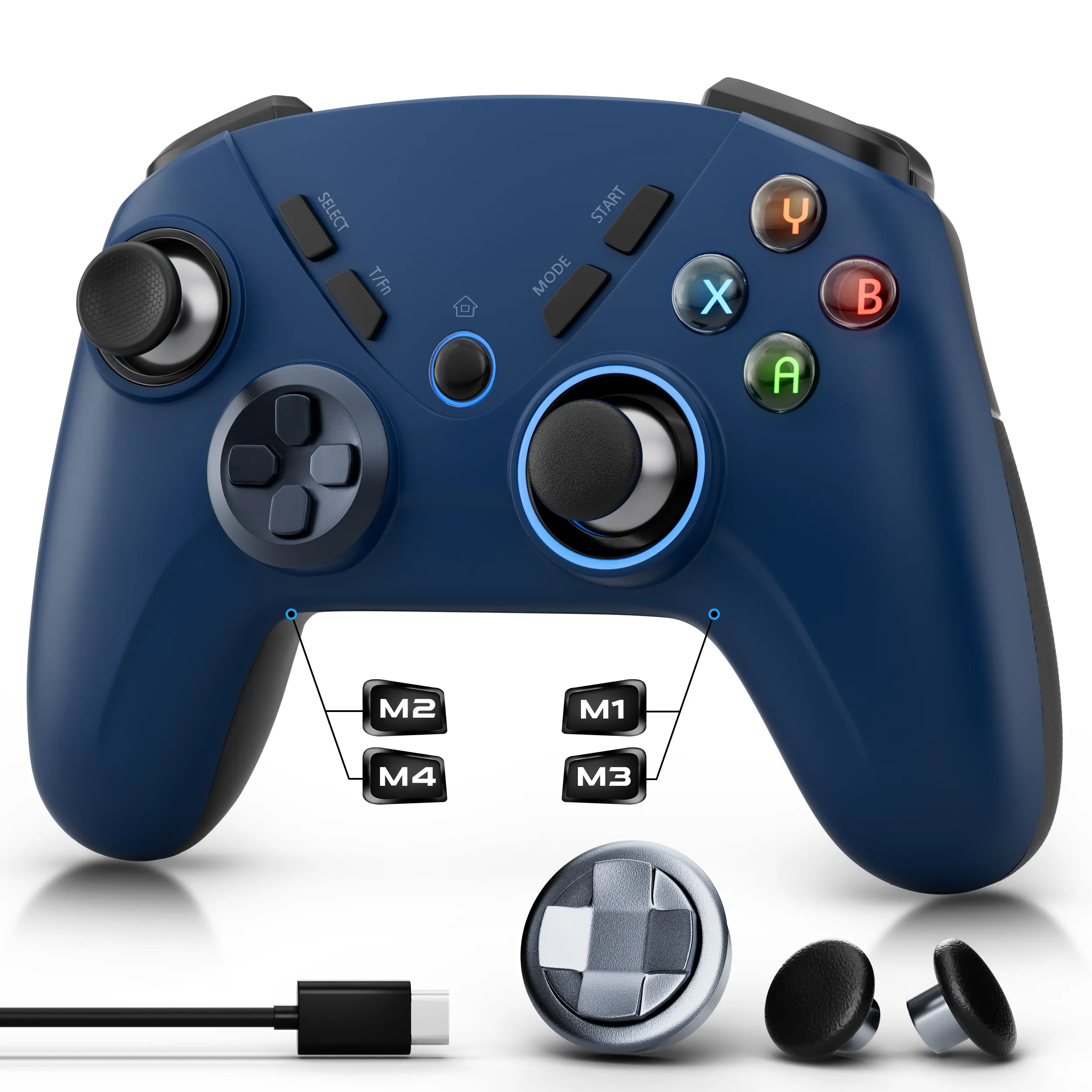 Wireless Multi Platform Game controller For PC/Steam/Android/iOS/Switch/Laptop, With Dual vibration, Custom macro, Turbo, Gyro, Button, Console, Gaming Accessories, AG39