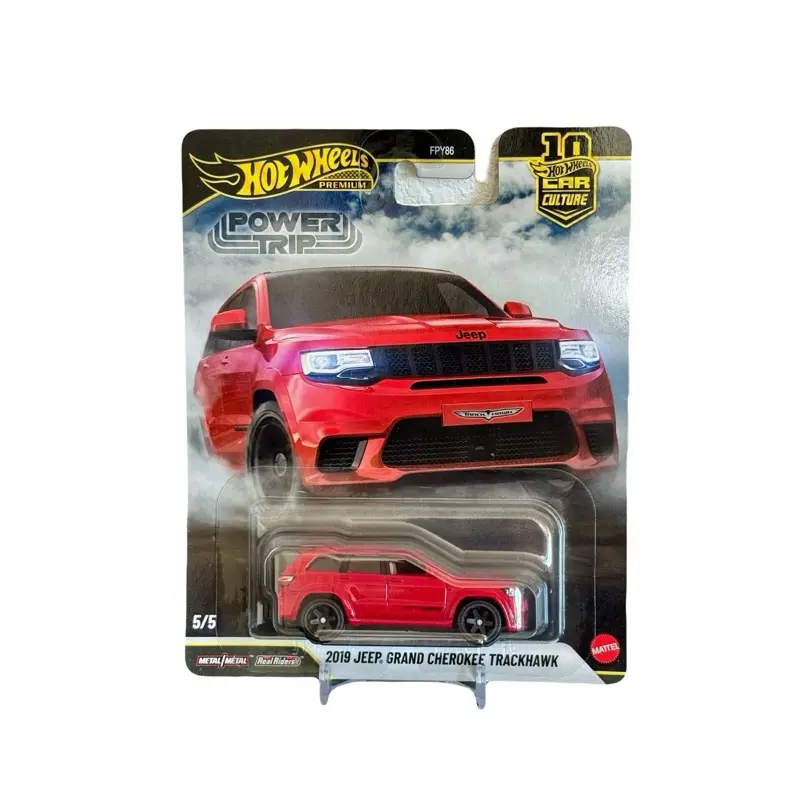 Hot Wheels Premium Mainline Diecast 2019 Jeep Grand Cherokee Trackhawk, Power Trip Car Culture 5/5, Red 1:64 Scale Collectible Model