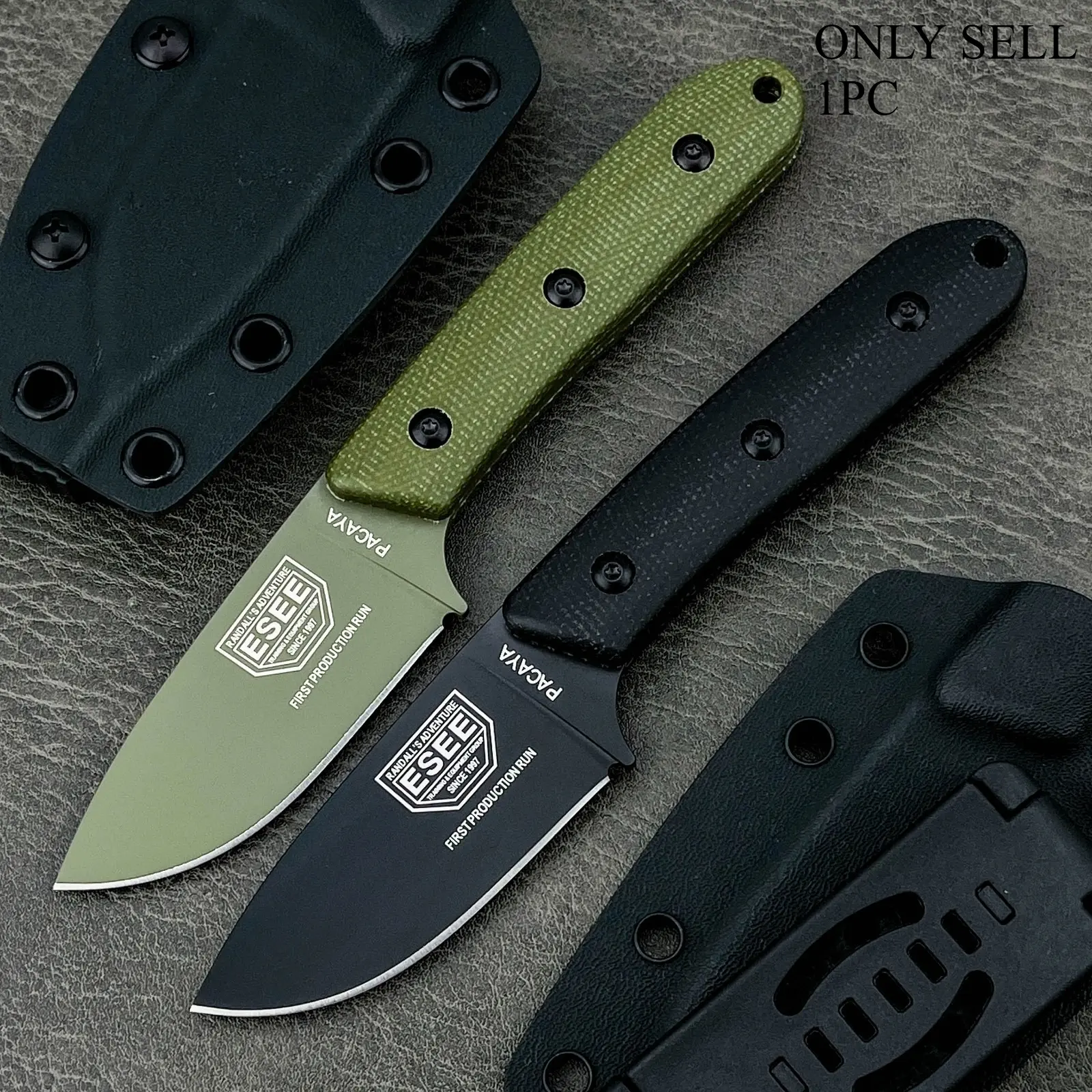 New High-Hardness Fixed-Blade Knife Jungle Knife with Sheath, D2 Blade, Micarta Handle—EDC Multi-Purpose Knife for Hiking, Trekking, and Adventure; Outdoor Survival and Camping Knife Outdoor Tools Multi Functional Knives