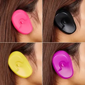 2Pcs/set Silicone Earmuffs Prevent Water Ingress From Ingress Sleeve Hot Oil Hair Dye Perm Hair Protection Earmuffs for Hairdressing for Barber Salon Home Use Haircare