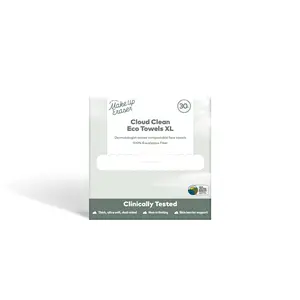 MakeUp Eraser Cloud Clean Eco Towels 30ct - Biodegradable Disposable Face Towels for Sensitive Skin & Acne-Prone Skin